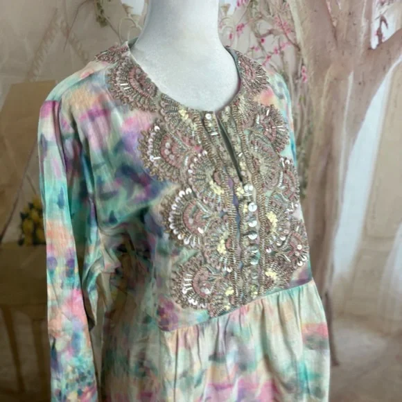 NEW Soft Surroundings Bazille Pastel Embroidered Tunic - Picture 6 of 14